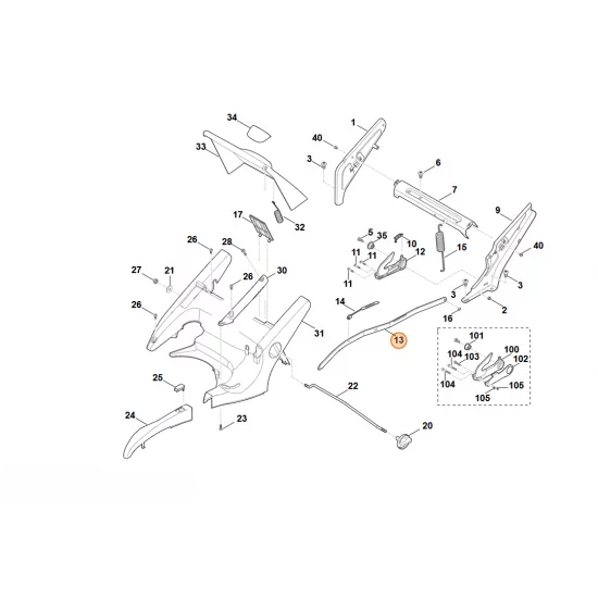 Stihl   Dźwignia przełożenia 6375 703 8800